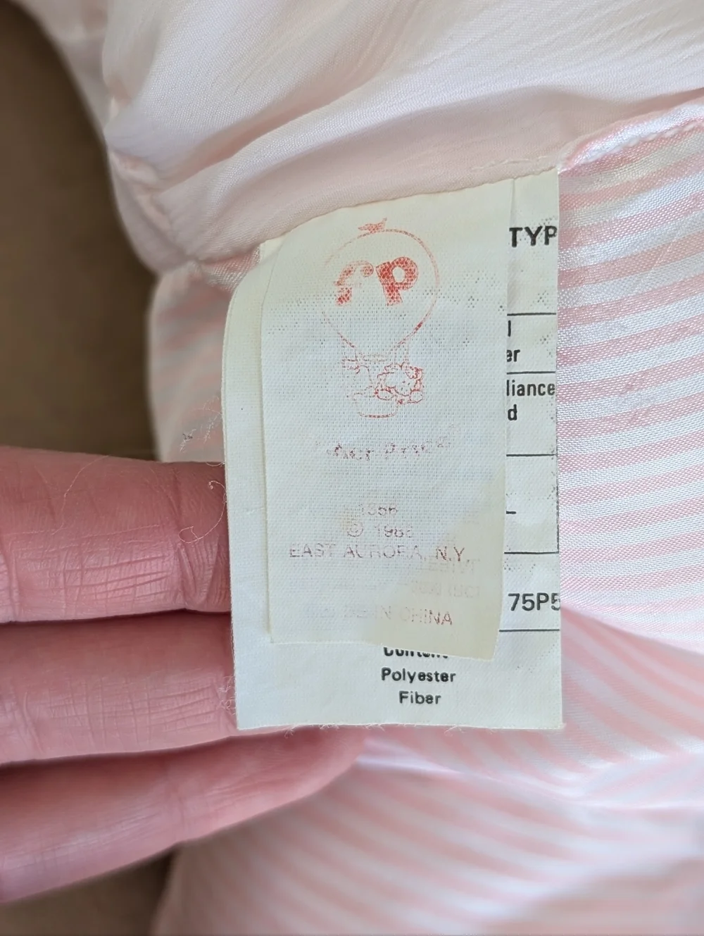 Vintage 1983 Puffalump Puppy Fisher-Price White, Pink, & Blue Nylon Toy Rattle - Picture 12 of 16